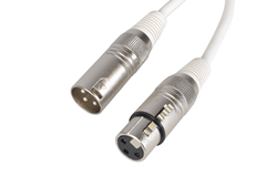 White DMX Cable 3pin XLR Male to Fem 